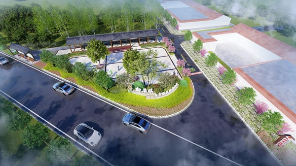 汶上縣白石鎮秀美曇山鄉村振興示范區文化景觀設計效果圖